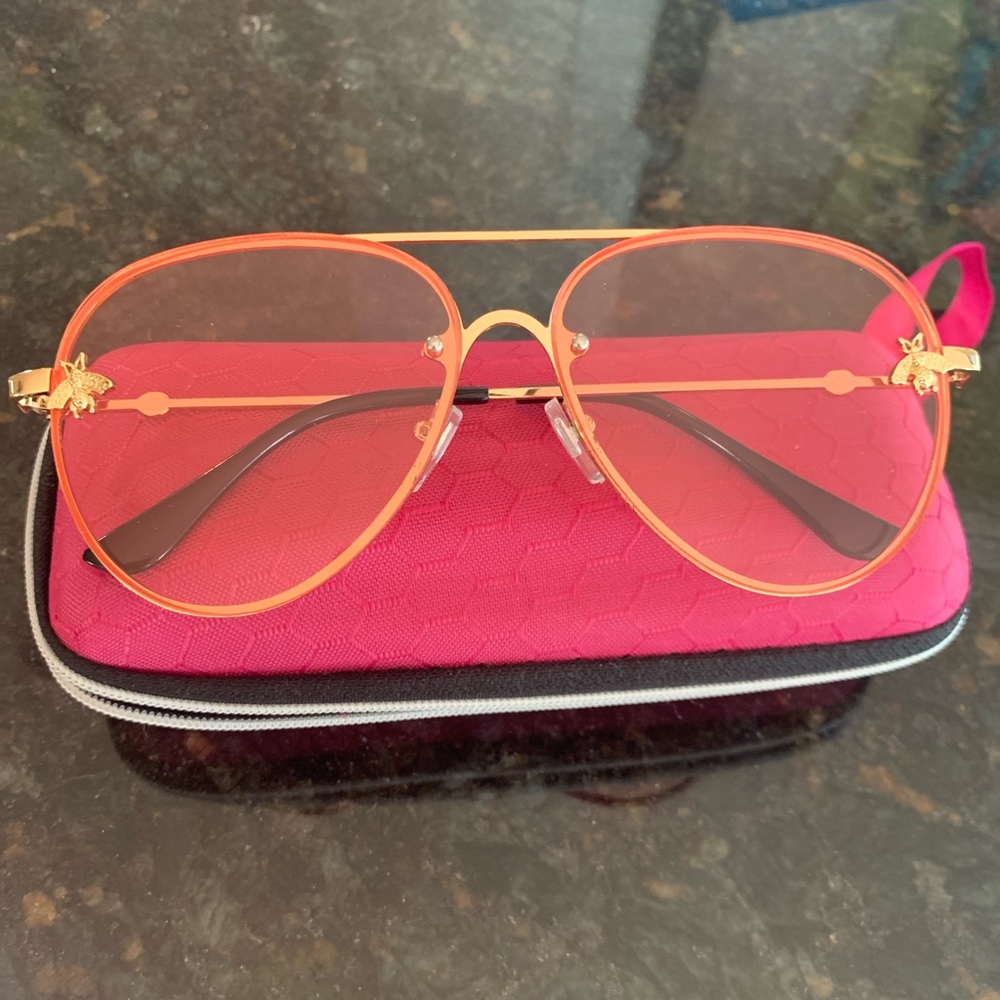 Pink And gold Bee glasses
